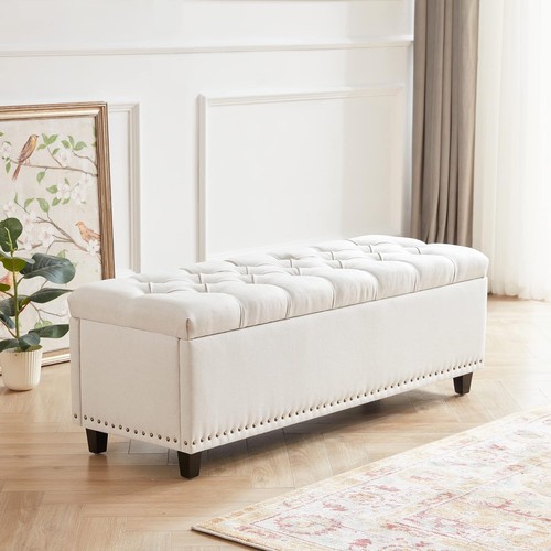 Beige upholstered storage - upholstered,