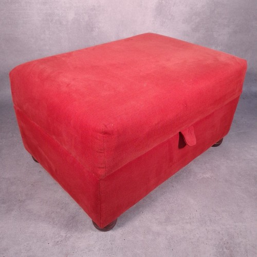 Red storage ottoman blanket - red,