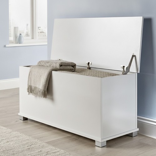 Elegant white storage - storage, ottoman