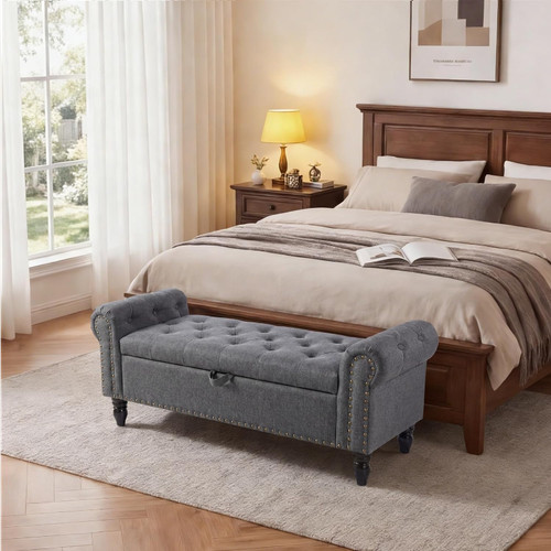 Upholstered storage bench - upholstered,