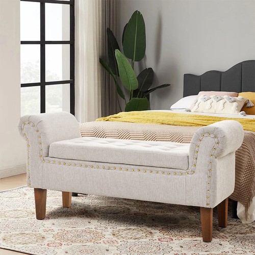 Linen ottoman storage box - box, bed
