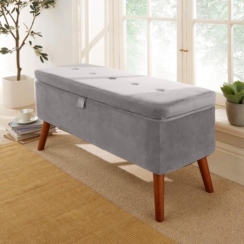 Grey fabric velvet storage - grey,